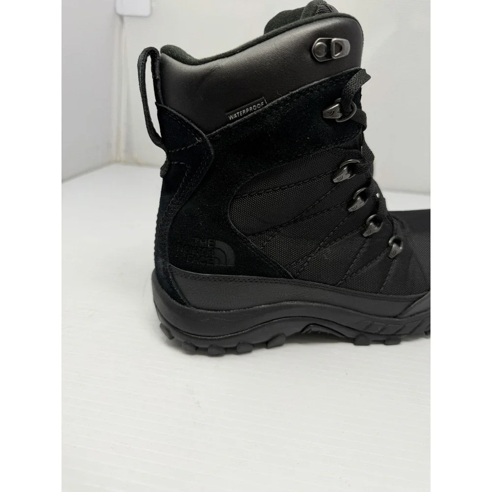 North Face Chilkat Boots Men Size 8.5 Triple Black Waterproof NF00CU44KX7